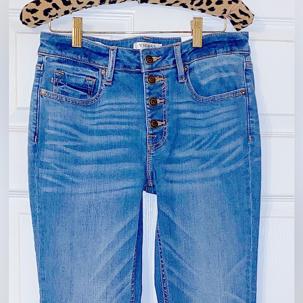 NWT VIGOSS MARLEY MID RISE LUXE STRETCH DENIM STRAIGHT LEG SZ 27